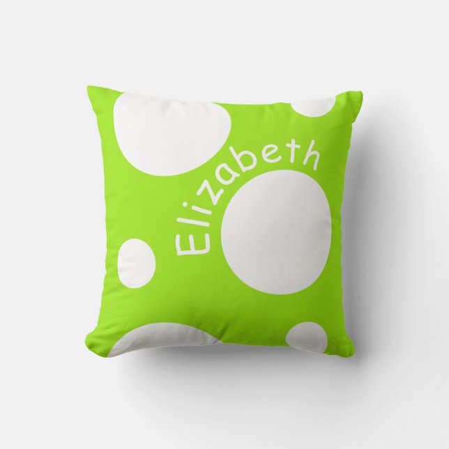 Large White Polka Dots Cushion (Front)