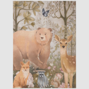Large Woodland Forest Animals Decoupage  Tissue Paper