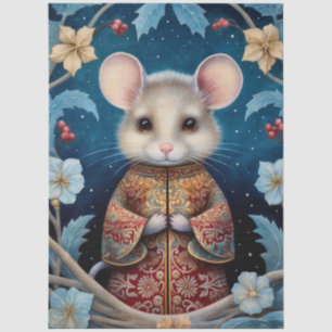 Large Woodland Forest Mouse &  Florals Decoupage  Tissue Paper