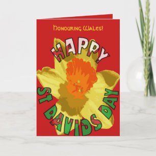 Large Yellow Daffodil Wales National Day Card
