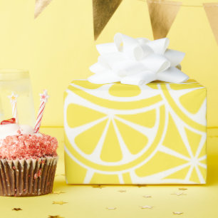 Large Yellow Lemon Slices Pattern Wrapping Paper