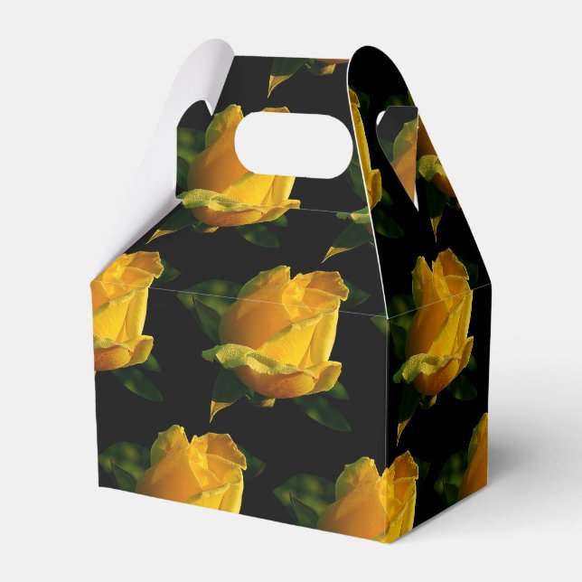 Large Yellow Rose  Favour Box (Front Side)