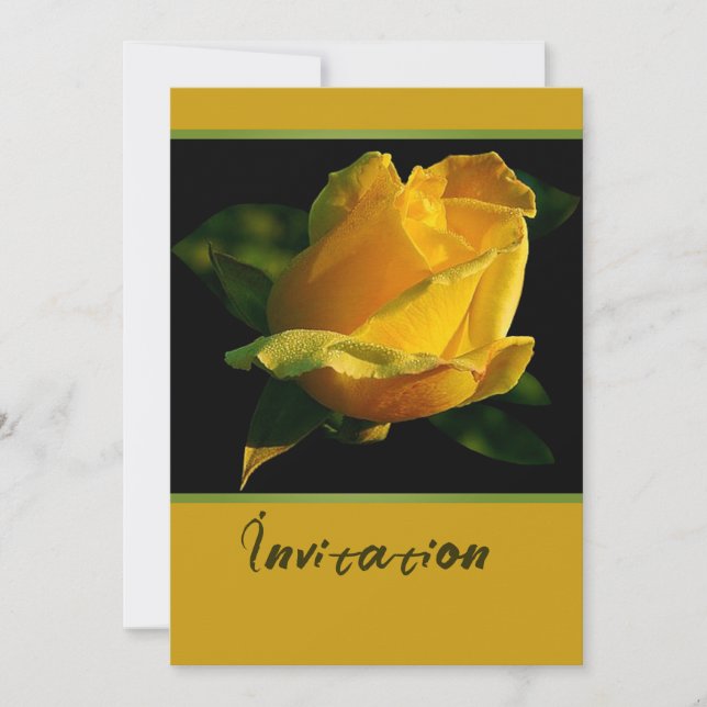 Large Yellow Rose  Invitation (Front)