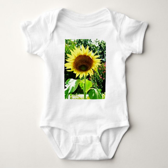 Large yellow Sunflower Baby Bodysuit (Front)