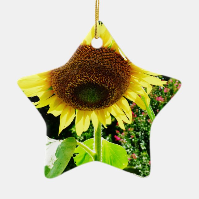 Large yellow Sunflower Ceramic Tree Decoration (Front)