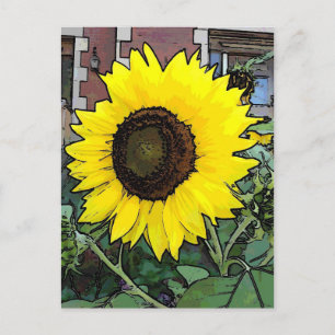 Large Yellow Sunflower Postcard