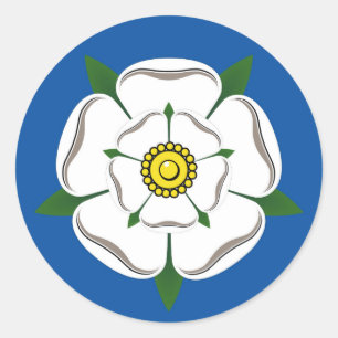 Large Yorkshire White Rose Stickers