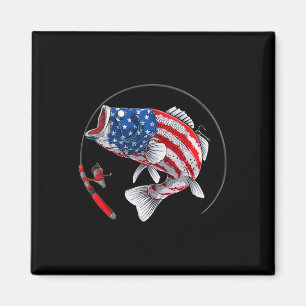 Largemouth B Fish Usa American Flag Fishing Magnet