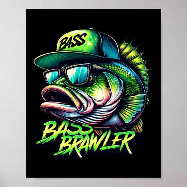 Largemouth B Fishing Angler  Poster (Front)