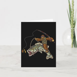 Largemouth B Fishing Bigfoot Fisherman  Card
