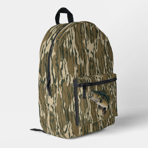 Largemouth Bass Bottomland Camo Bass Fishing Men Printed Backpack