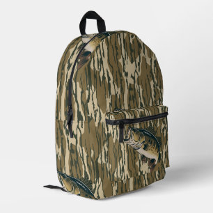 Largemouth Bass Bottomland Camo Bass Fishing Men Printed Backpack