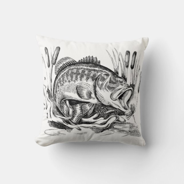 Largemouth Bass Cushion (Front)