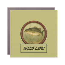 Largemouth Bass Dark Khaki Car/Truck Magnet