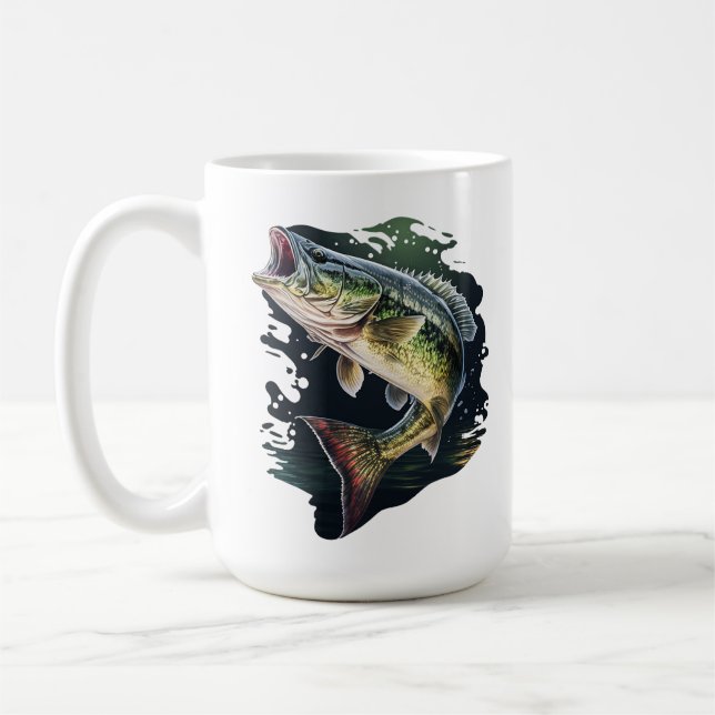 Largemouth Bass Fishing Coffee Mug (Left)