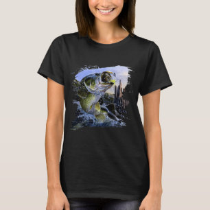 Largemouth Bass Fishing for men Cool Fish Hunting  T-Shirt