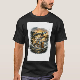 Largemouth Bass Fishing Illustration T-Shirt