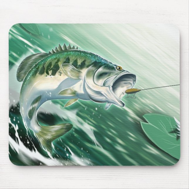 Largemouth Bass Fishing Mouse Pad (Front)