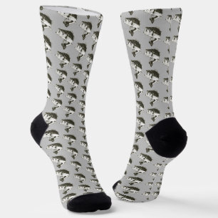 Largemouth Bass Fishing Pattern Angler Fisherman Socks