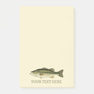 Largemouth Bass Fishing Personalised Post-it Notes