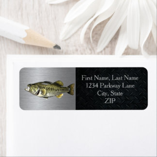 Largemouth Bass Fishing Return Address Labels