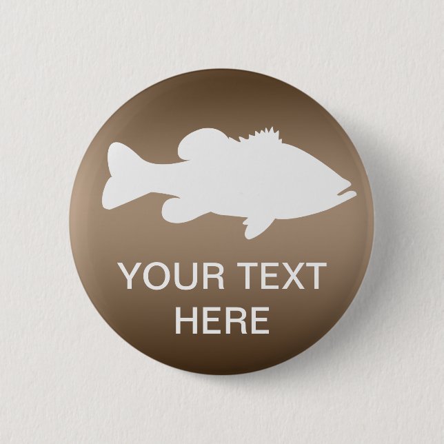 Largemouth Bass Fishing template 6 Cm Round Badge (Front)