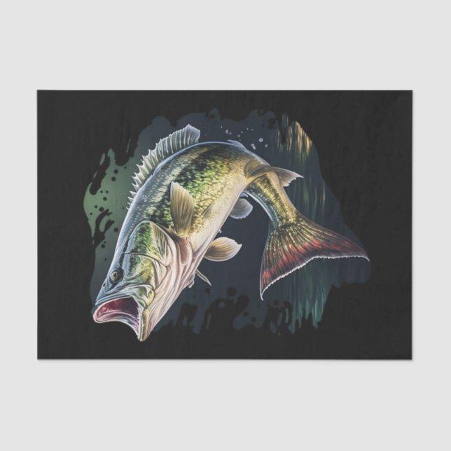 Largemouth Bass Fishing Tissue Paper (Front)