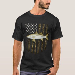Largemouth Bass Fishing US Flag Vintage Flag T-Shirt