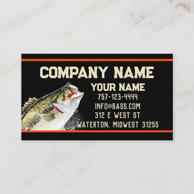 Largemouth Bass Jumping Business Card (Front)