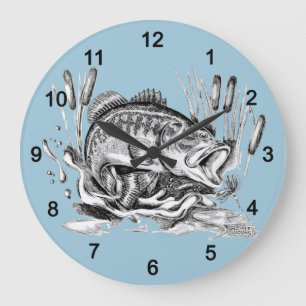 Largemouth Bass Large Clock