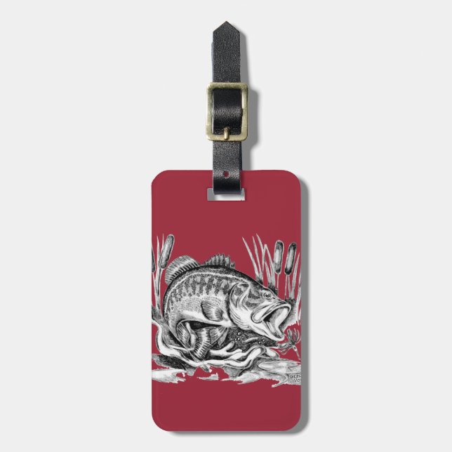 Largemouth Bass Luggage Tag (Front Vertical)