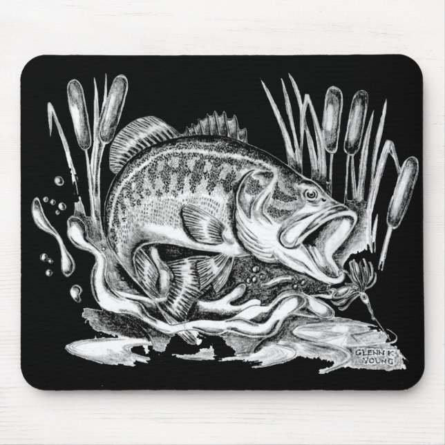 Largemouth bass mouse pad (Front)