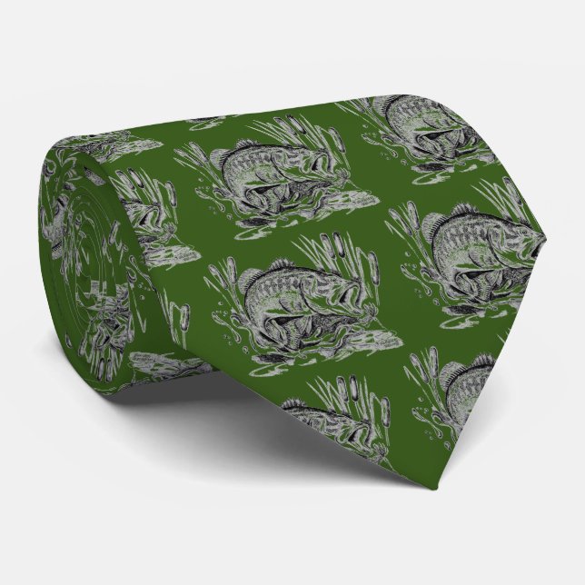 Largemouth Bass Tie (Rolled)