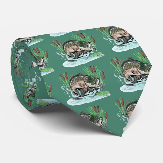 Largemouth Bass Tie (Rolled)