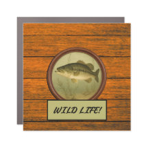 Largemouth Bass Wood Grain Car/Truck Magnet