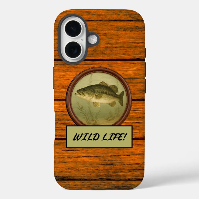 Largemouth Bass Wood Grain iPhone Cases (Back)