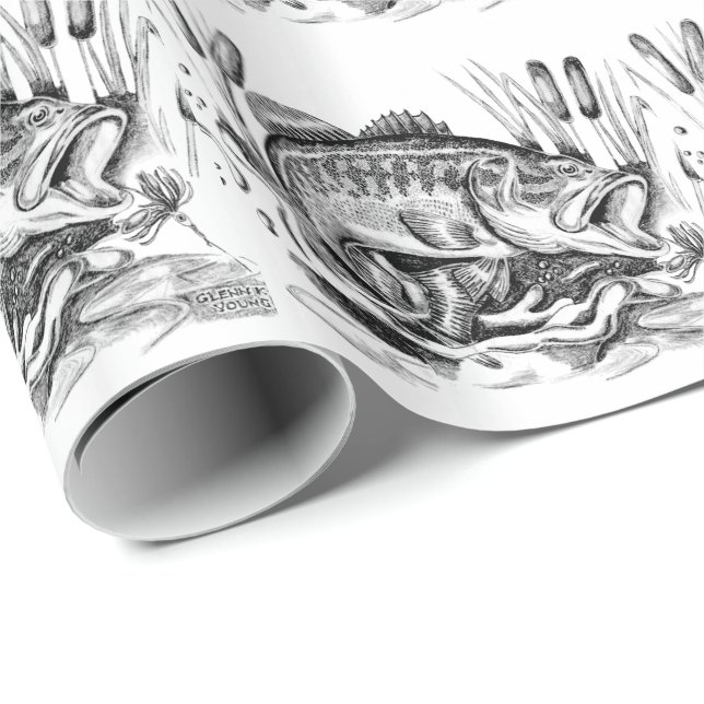 Largemouth bass wrapping paper (Roll Corner)