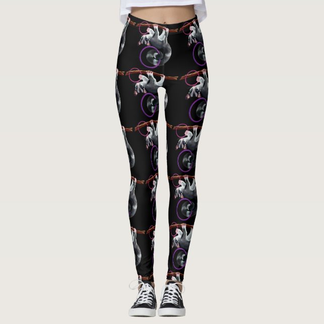larger scale glider on a branch leggings (Front)