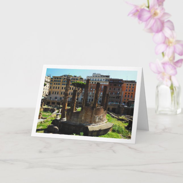 Largo di Torre Argentina, Rome, Italy Card (Orchid)