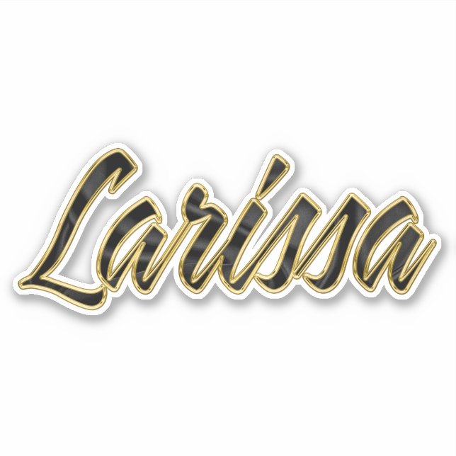 Larissa black gold lettering decal sticker (Front)