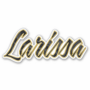 Larissa black gold lettering sticker