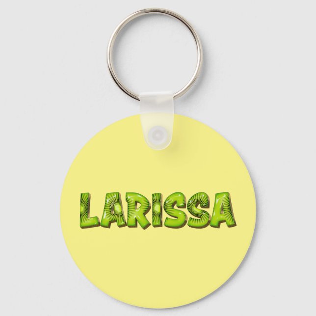 Larissa Name Kiwi Design Key Ring (Front)