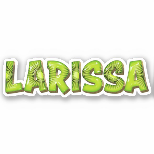 Larissa Name Kiwi Design Sticker (Front)