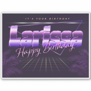 Larissa Name Vorname lila retro Sticker Geburtstag