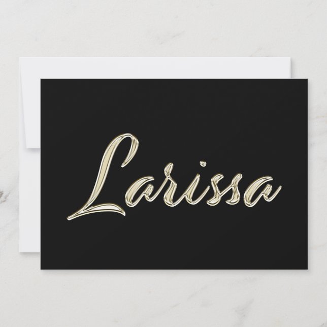 Larissa white gold Handwriting Card (Front)