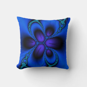 Larkspur abstract fractal pillow