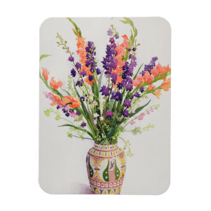 Larkspur and Gladioli in a Moroccan Vase Magnet