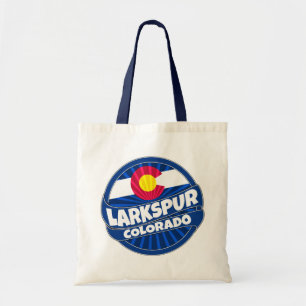Larkspur Colorado flag burst tote bag
