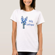 Larkspur Delphinium Watercolor Art July Birthday