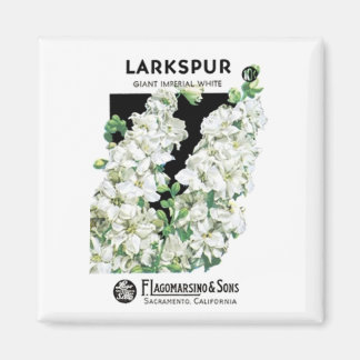 Larkspur, Giant Imperial White, F. Lagomarsino & S Magnet